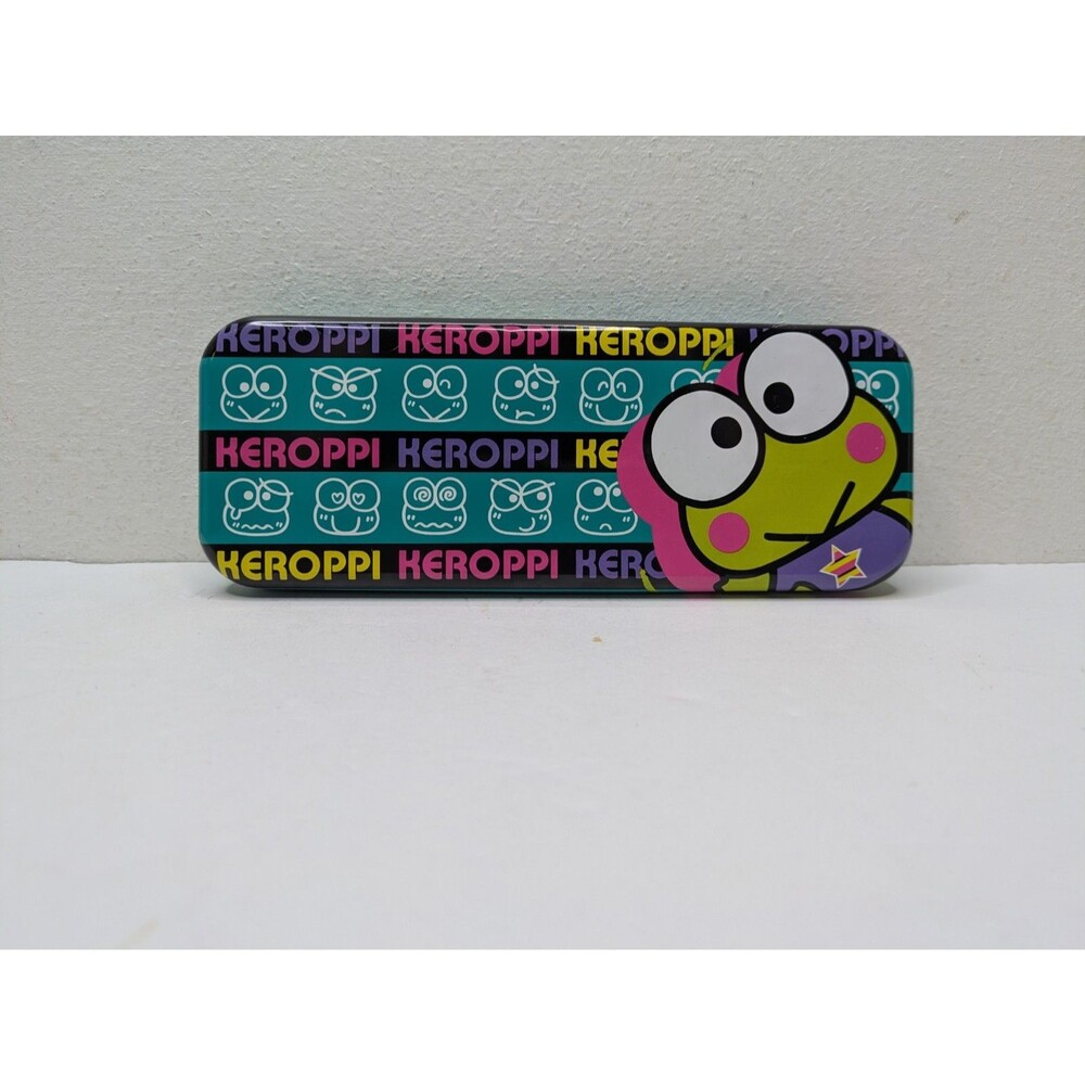 Sanrio Keroppi Frog Tin Metal Case Pencil Case Korea Vintage HTF Rare On Kawaii